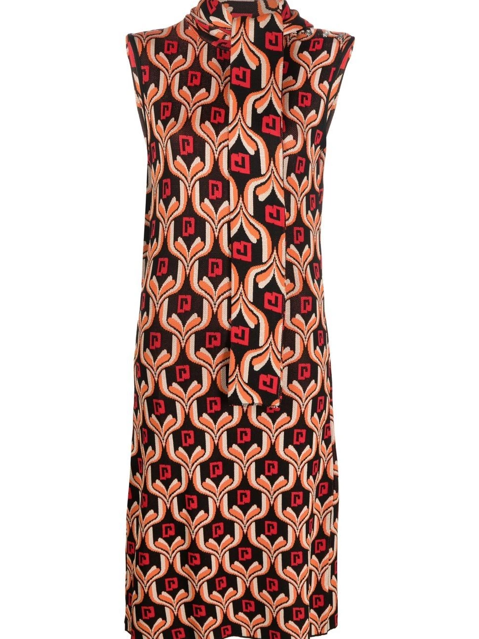 Women sleeveless Rabanne midi patterned dress 0502